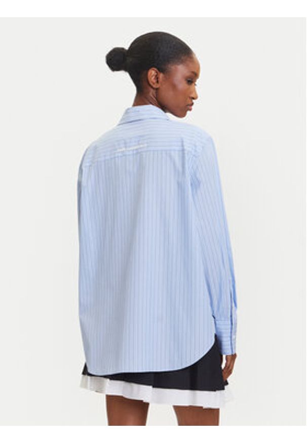 Karl Lagerfeld - KARL LAGERFELD Koszula A3W11029 Niebieski Regular Fit. Typ kołnierza: dekolt w karo. Kolor: niebieski. Materiał: bawełna