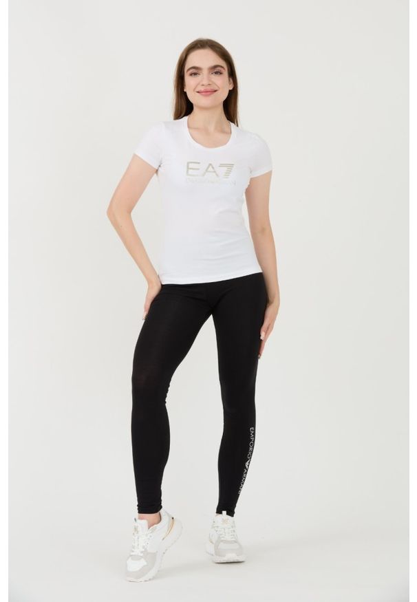 EA7 Emporio Armani - EA7 Biały damski t-shirt, Rozmiar XS. Kolor: biały