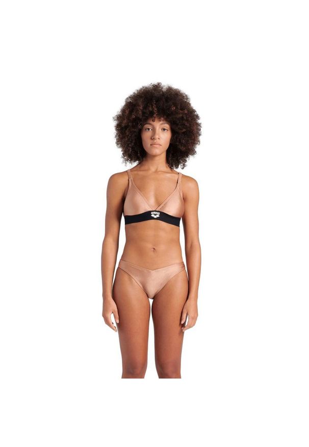 Strój kąpielowy damski dwuczęściowy bikini na basen Arena Logo Tape. Kolor: czarny, różowy, wielokolorowy