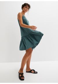 bonprix - Sukienka muślinowa na ramiączkach. Kolor: zielony. Długość rękawa: na ramiączkach #2
