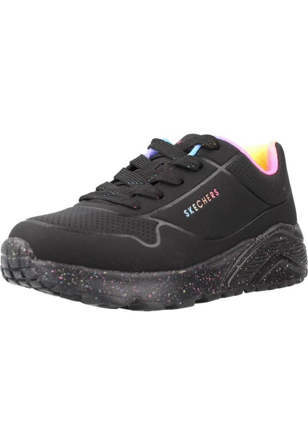 skechers - Buty do chodzenia dla dzieci Skechers Uno Lite Rainbow Speckle. Zapięcie: sznurówki. Kolor: czarny. Materiał: materiał, syntetyk. Szerokość cholewki: normalna. Sport: turystyka piesza