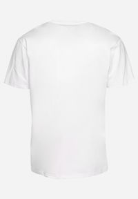 Born2be - Biała Bawełniana Koszulka T-Shirt z Krótkim Rękawem i Ozdobnym Nadrukiem Branessa. Okazja: na co dzień. Kolor: biały. Materiał: bawełna. Długość rękawa: krótki rękaw. Długość: krótkie. Wzór: nadruk. Styl: casual