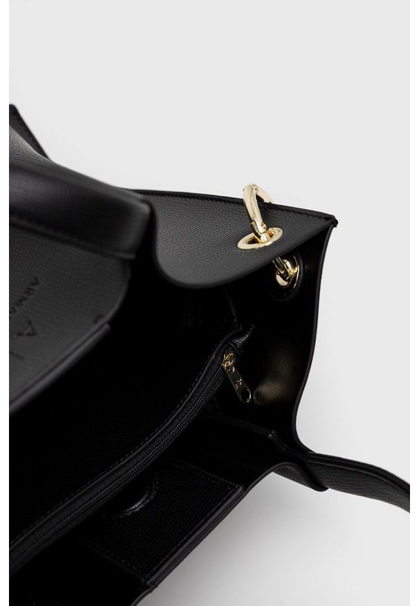 Armani Exchange torebka kolor czarny. Kolor: czarny. Rodzaj torebki: na ramię