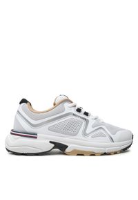 TOMMY HILFIGER - Tommy Hilfiger Sneakersy M Runner Tech Knit FM0FM05109 Biały. Kolor: biały. Materiał: materiał