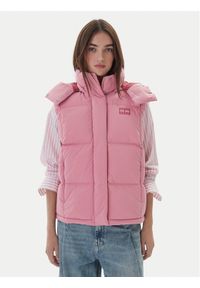 Tommy Jeans Bezrękawnik Tjw Alaska Grid Down Vest DW0DW21627 Różowy Regular Fit. Kolor: różowy. Materiał: syntetyk. Długość rękawa: bez rękawów