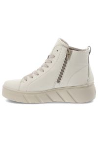 Białe Botki Rieker Modne Obuwie Damskie. Okazja: na co dzień. Zapięcie: sznurówki. Kolor: biały. Materiał: materiał, syntetyk. Szerokość cholewki: normalna. Styl: klasyczny, casual, elegancki #6