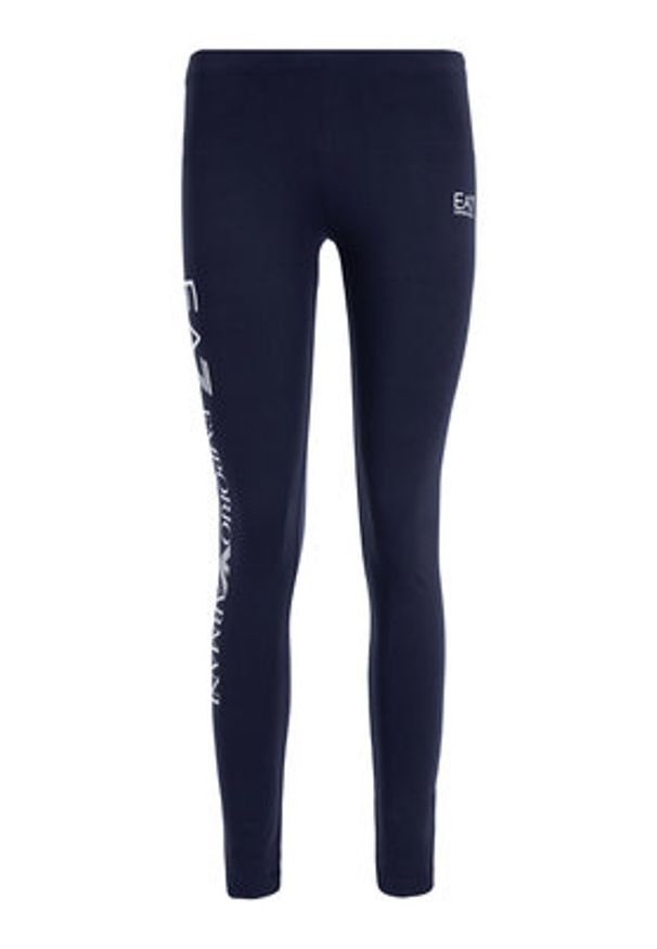 EA7 Emporio Armani Legginsy 8NTP63 TJ01Z 1554 Granatowy Slim Fit. Kolor: niebieski. Materiał: bawełna