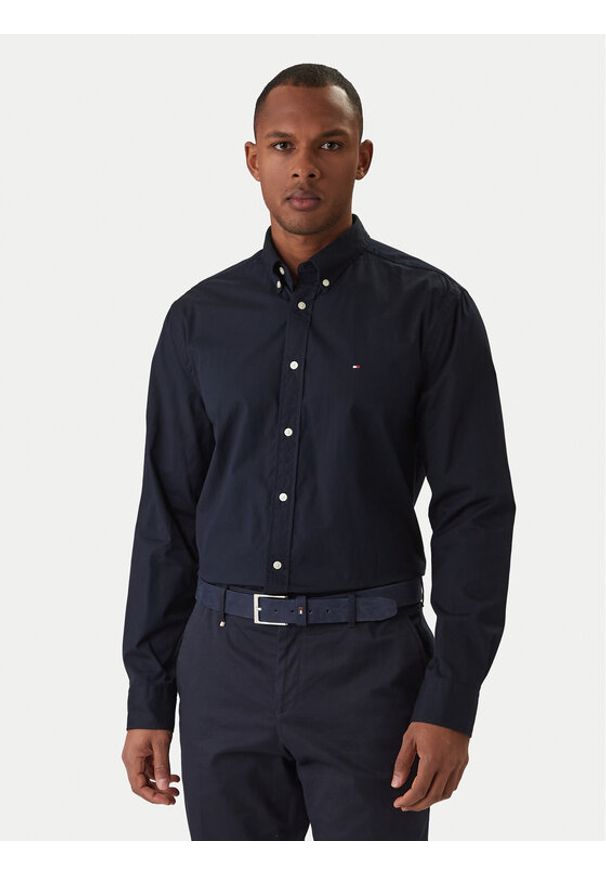 TOMMY HILFIGER - Tommy Hilfiger Koszula Core Flex MW0MW39988 Granatowy Regular Fit. Kolor: niebieski. Materiał: bawełna