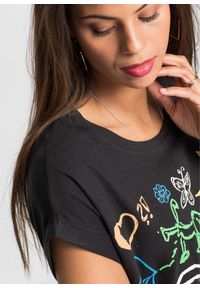 bonprix - T-shirt z nadrukiem. Kolor: czarny. Wzór: nadruk #3