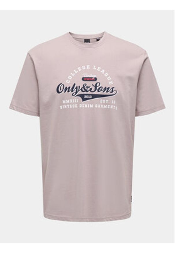 Only & Sons T-Shirt Lenny 22028593 Fioletowy Regular Fit. Kolor: fioletowy. Materiał: bawełna