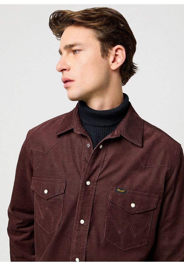 Wrangler - MESKA KOSZULA SZTRUKSOWA WRANGLER WESTERN CORD SHIRT MAHOGANY 112371428. Materiał: sztruks