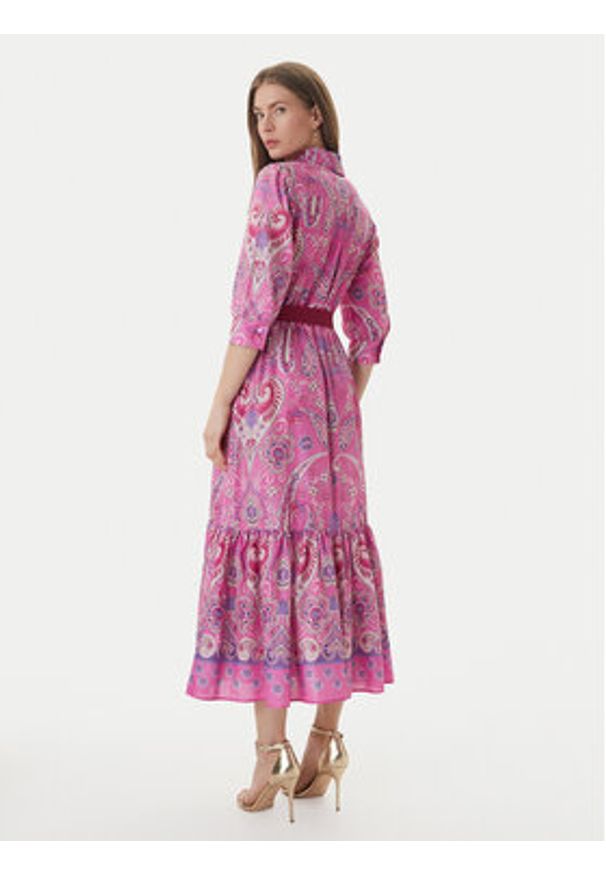 Luisa Spagnoli Sukienka koszulowa Pampa 543211 Różowy Regular Fit. Kolor: różowy. Materiał: bawełna. Typ sukienki: koszulowe