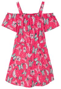 bonprix - Sukienka dziewczęca z dżerseju z bawełny organicznej. Kolor: różowy. Materiał: bawełna, jersey. Wzór: nadruk