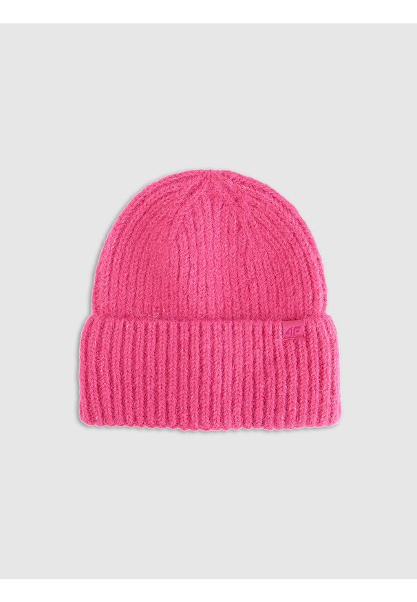 4f - 4F Czapka zimowa damska - różowa M. Kolor: różowy. Sezon: zima. Styl: klasyczny, casual, sportowy