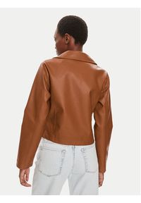 Brave Soul Kurtka z imitacji skóry LJK-SVEATAN Brązowy Straight Fit. Kolor: brązowy. Materiał: wiskoza #2