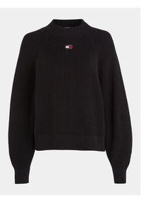 Tommy Jeans Sweter Badge DW0DW16536 Czarny Relaxed Fit. Kolor: czarny. Materiał: bawełna #5