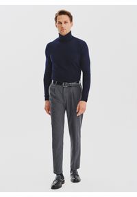 Pako Lorente - PAKO LORENTE - Granatowy gładki golf męski. Typ kołnierza: golf. Kolor: beżowy, niebieski. Materiał: elastan, poliamid, bawełna. Wzór: gładki. Sezon: jesień #8