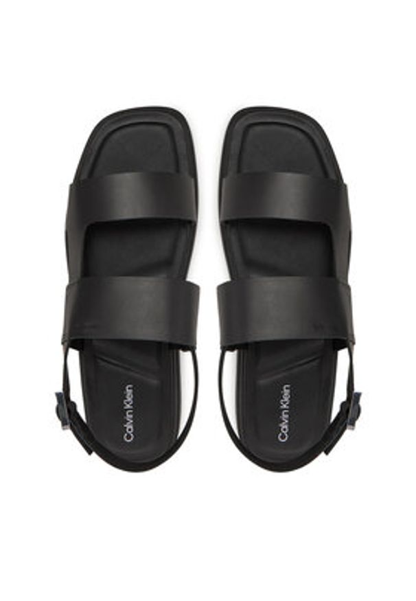 Calvin Klein Sandały Back Strap W/ Buckle HM0HM01736 Czarny. Kolor: czarny. Materiał: skóra
