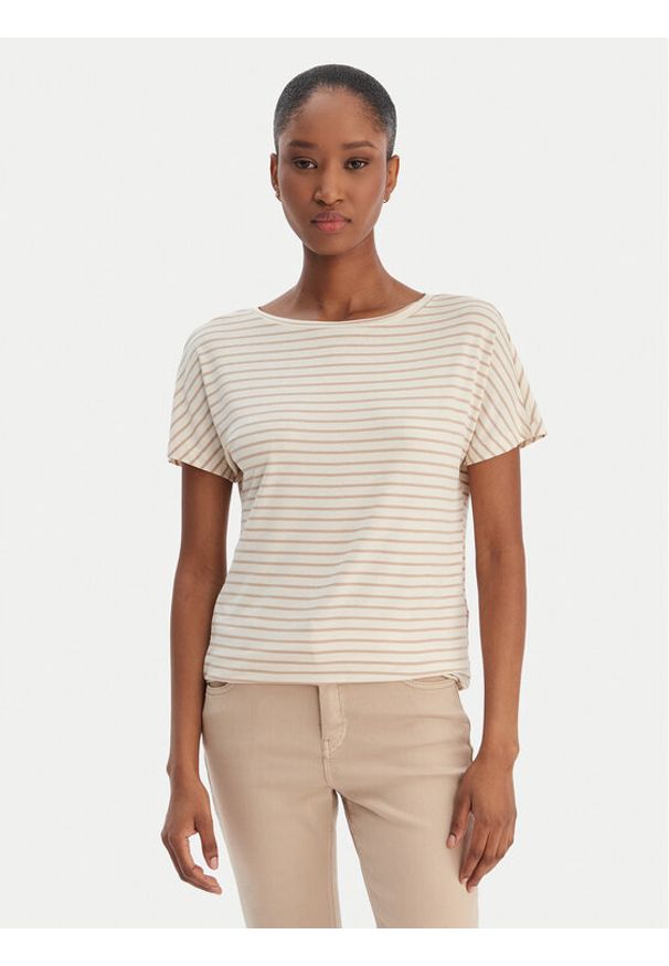 Marella T-Shirt Fervida 2615971021 Beżowy Regular Fit. Kolor: beżowy. Materiał: wiskoza