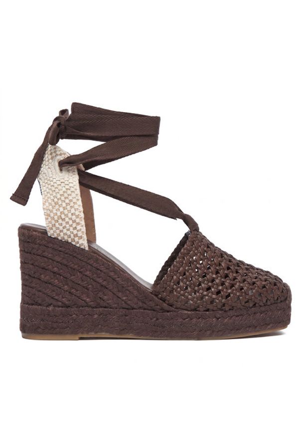 Weekend Max Mara Espadryle 2615521155670 Brązowy ciemny. Kolor: brązowy. Materiał: skóra
