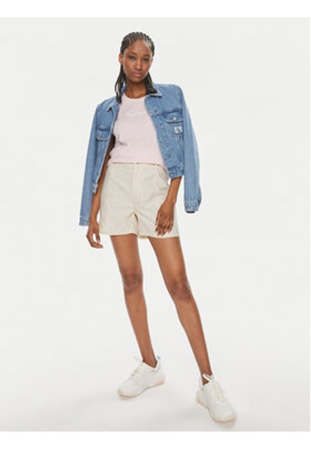 Pepe Jeans Szorty materiałowe Tilly PL801093 Écru Regular Fit. Materiał: bawełna