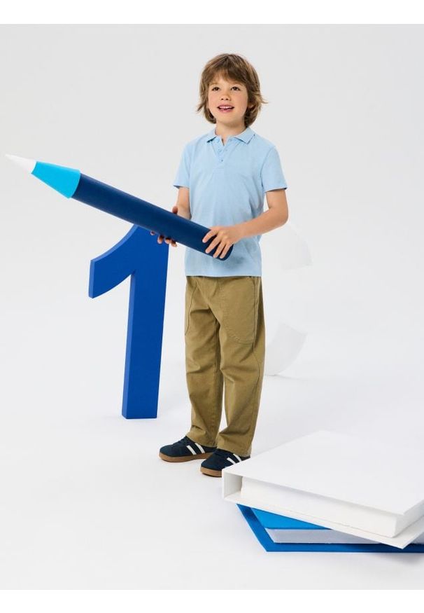 Sinsay - Koszulka polo - niebieski. Typ kołnierza: polo. Kolor: niebieski