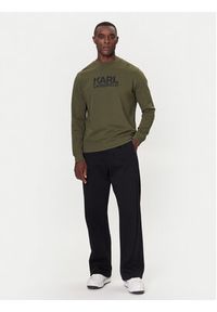 Karl Lagerfeld - KARL LAGERFELD Bluza 705091 554917 Zielony Regular Fit. Typ kołnierza: dekolt w karo. Kolor: zielony. Materiał: bawełna #5