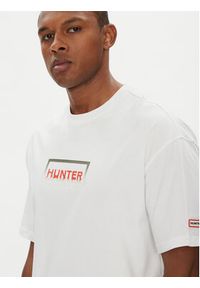 Hunter T-Shirt Abele UNISEX HARU0007251 Biały Regular Fit. Kolor: biały. Materiał: bawełna
