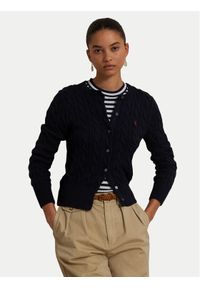 Polo Ralph Lauren Kardigan 211891643002 Granatowy Regular Fit. Typ kołnierza: polo. Kolor: niebieski. Materiał: bawełna