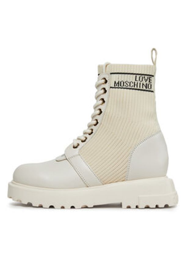 Love Moschino - LOVE MOSCHINO Botki JA24324G0HIY612A Biały. Kolor: biały. Materiał: materiał