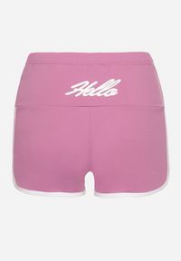 Born2be - Fioletowe Bawełniane Szorty Dresowe z Lamówką Lirevive. Okazja: na co dzień, na spacer. Kolor: fioletowy. Materiał: dresówka, bawełna. Styl: sportowy, klasyczny, elegancki, casual #3