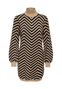only - ONLY Sukienka dzianinowa Julia 15366284 Brązowy Regular Fit. Kolor: brązowy. Materiał: syntetyk #5
