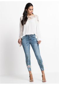 bonprix - Tunika z koronką. Kolor: beżowy. Materiał: koronka. Wzór: koronka #2