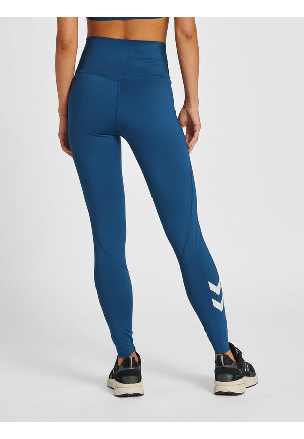 Damskie wysokie legginsy Hummel MT Grace. Kolor: niebieski. Wzór: nadruk