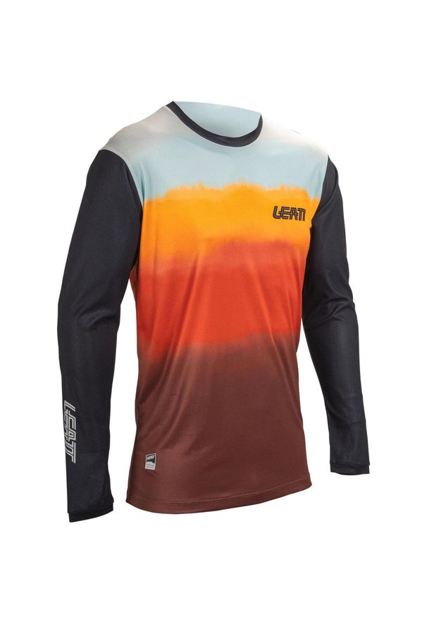 LEATT - Bluza rowerowa męska Leatt Jersey MTB Gravity 3.0. Kolor: czerwony, pomarańczowy, wielokolorowy. Materiał: jersey. Sport: kolarstwo