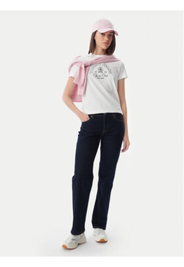Tommy Jeans T-Shirt Heritage Logo DW0DW22816 Biały Regular Fit. Kolor: biały. Materiał: bawełna