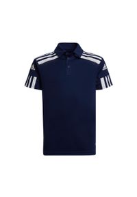 Koszulka polo piłkarska dla dzieci Adidas Squadra 21. Typ kołnierza: polo. Kolor: biały, wielokolorowy, niebieski. Sport: piłka nożna