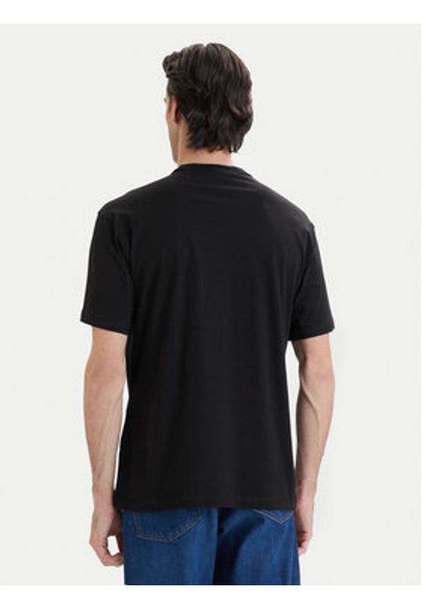 Versace Jeans Couture T-Shirt 80GAHT02 CJ00T Czarny Regular Fit. Kolor: czarny. Materiał: bawełna