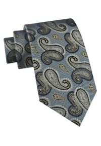 Jedwabny Krawat Męski - His Story - Odcienie Niebieskiego, Paisley. Kolor: niebieski. Materiał: jedwab. Wzór: paisley. Styl: klasyczny, elegancki