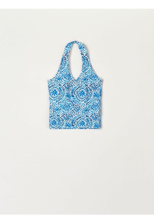 Sinsay - Top - wielobarwny. Materiał: skóra, materiał