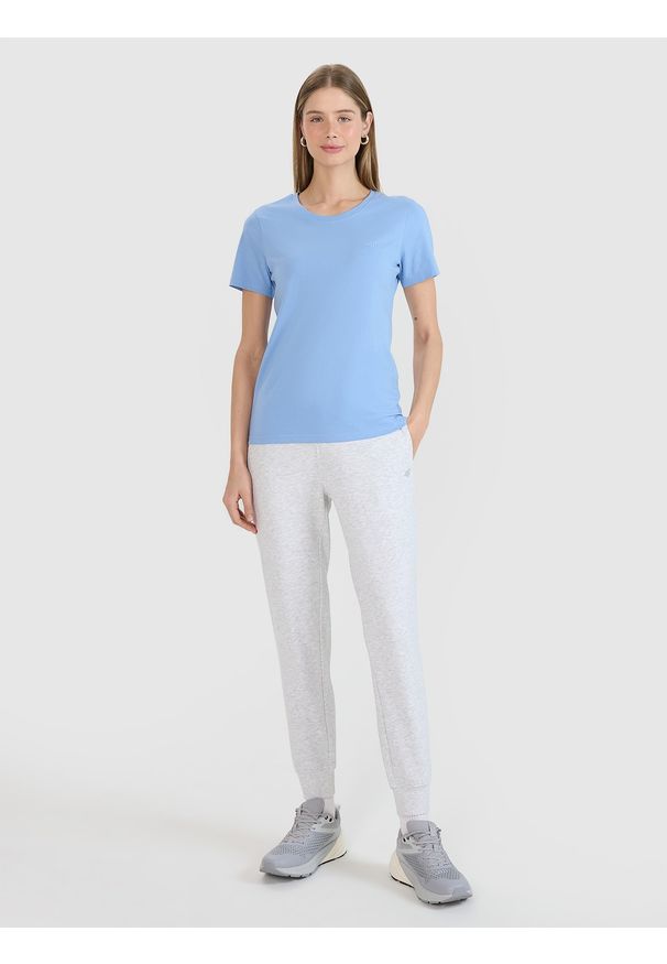 4f - 4F Spodnie dresowe joggery damskie - szare XS. Kolor: szary. Materiał: dresówka. Wzór: gładki, ze splotem