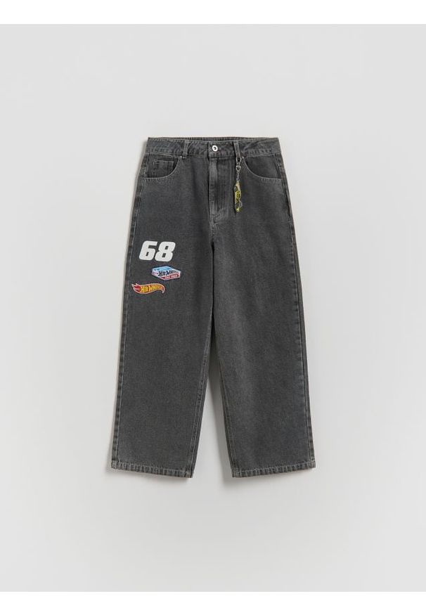 Reserved - Jeansy baggy Hot Wheels - szary. Kolor: szary