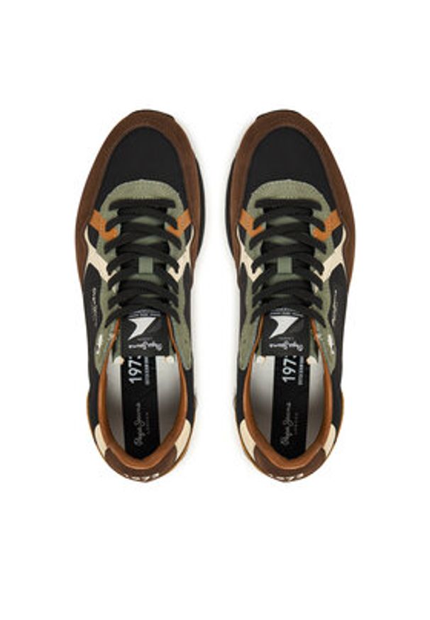 Pepe Jeans Sneakersy Brit Prints M PMS400002 Brązowy. Kolor: brązowy. Materiał: materiał