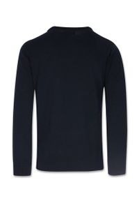 Quickside - Sweter, Granatowo-Pomarańczowy Okrągły Dekolt, U-neck, Męski, Elegancki -QUICKSIDE. Okazja: do pracy, na spotkanie biznesowe, na co dzień. Kolor: niebieski. Materiał: bawełna. Sezon: lato. Styl: elegancki