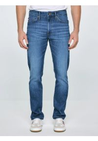 Big-Star - Jeansy męskie dopasowane granatowe Terry High Waist 552. Okazja: na co dzień. Stan: podwyższony. Kolor: niebieski. Styl: casual, klasyczny #1