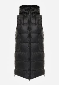 Renee - Czarna Długa Kamizelka z Pikowaniem i Obustronnym Suwakiem Wetessa. Kolor: czarny. Długość: długie #4