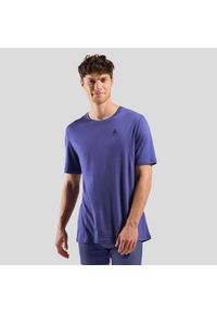 Odlo - Koszulka męska ODLO Merino 160 BL Top - 100% wełna merino, krótki rękaw. Kolor: niebieski. Materiał: wełna. Długość rękawa: krótki rękaw. Długość: krótkie. Sport: fitness #1