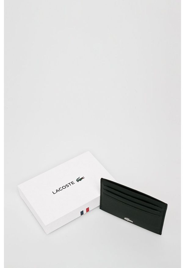 Lacoste - Portfel skórzany. Kolor: czarny. Materiał: skóra