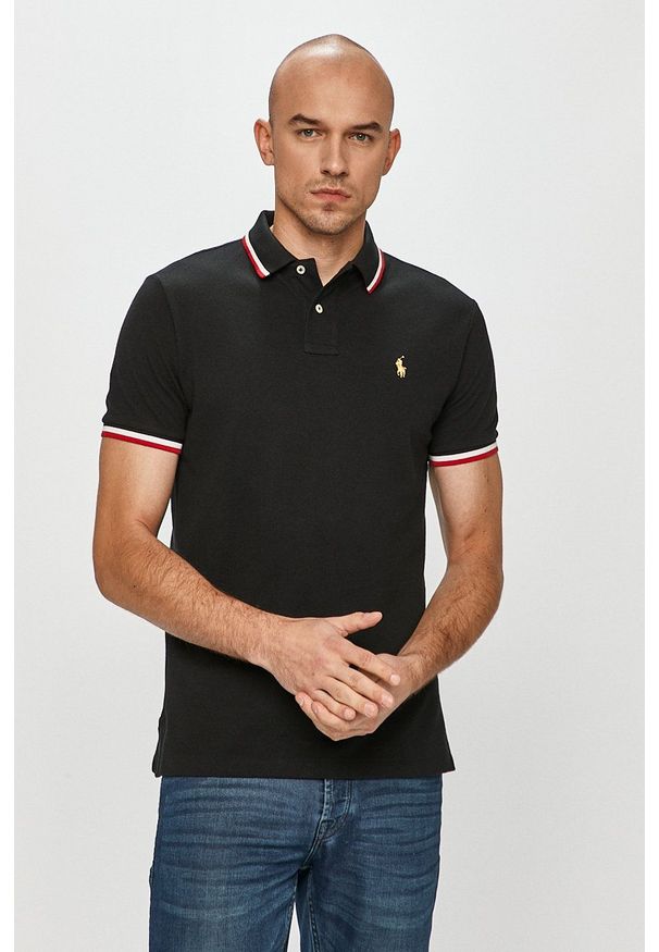 Polo Ralph Lauren - Polo. Typ kołnierza: polo. Kolor: czarny. Materiał: dzianina. Długość: krótkie