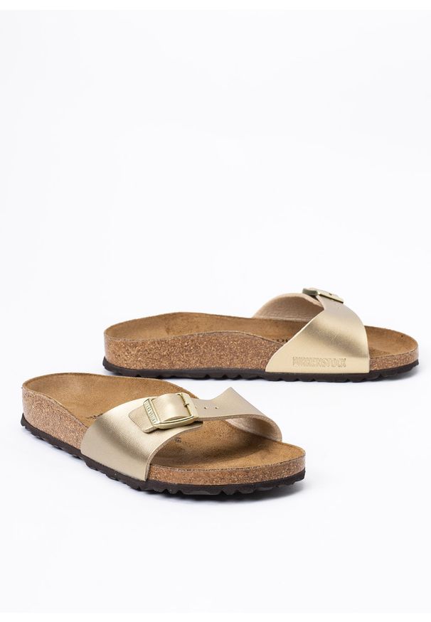 Birkenstock - Klapki damskie BIRKENSTOCK MADRID BF. Okazja: na co dzień, do pracy, na spacer. Kolor: złoty. Styl: casual